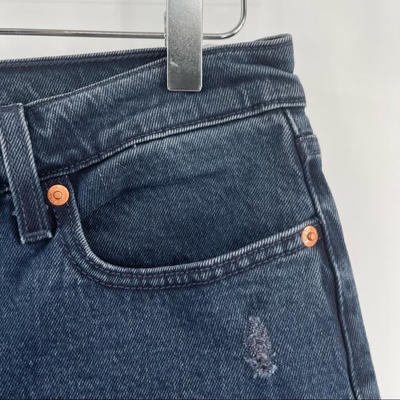 LEVI’S Wedgie Denim Jeans High Rise Tapered Leg Raw Hem Crop 99% Cotton NWT SZ29 - Picture 9 of 16